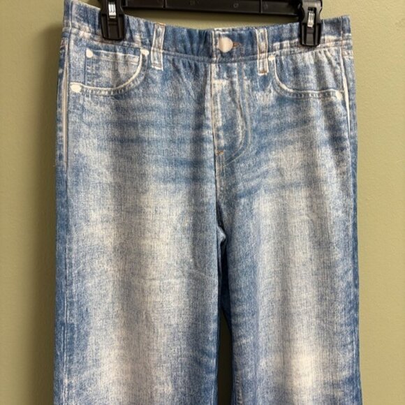 Mila Rosabella Womens Denim Print Pull On Wide Leg Sweatpants Size L Casual NWT - Picture 2 of 14